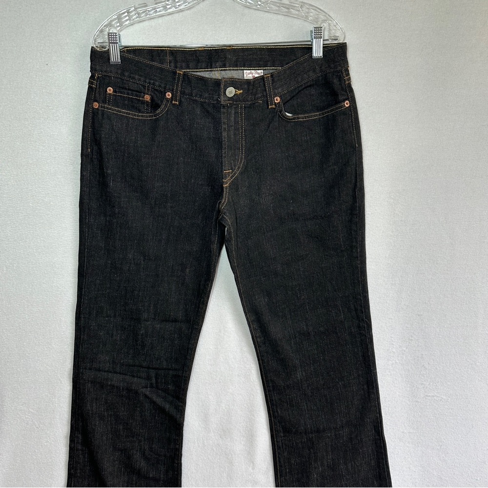 Lucky Brand Jeans Women's 14/32 Black Mid Rise Flare Dungarees Y2K Stretch New
